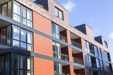 Moderne Stadthäuser in Kiel, Deutschland