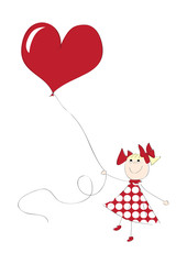 Little girl with red baloon