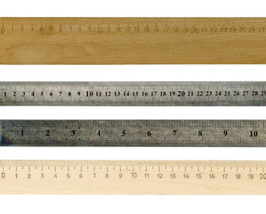 rulers isolated over a white background