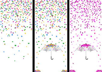 3 bandes confettis - f&ecirc;te - couleur - Carnaval