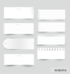 Fototapeta na wymiar Collection of various white note papers, ready for your message.