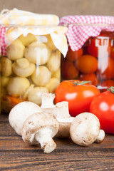 Fresh vegetables on a wooden table