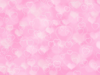 Pink valentine background with boke and hearts