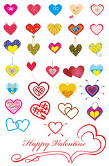 Set of hearts.Valentine