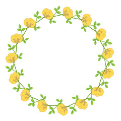 Decorative wreath of yellow flowers