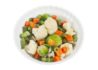 Finely chopped vegetables on a plate