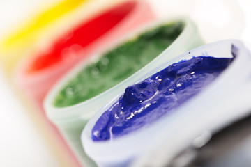 gouache paint. macro