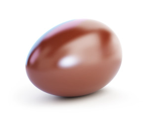 chocolate egg on white background