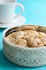 Homemade almond cookies wih walnuts