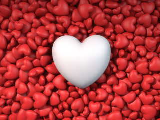 Obraz premium Big White Heart on Ren Hearts