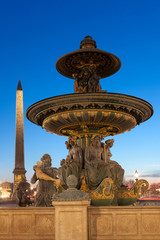 Fountain in the concorde square, Paris, Ile de France, France