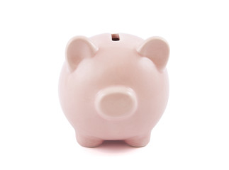 Piggy bank on white background
