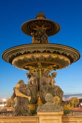 Fototapeta na wymiar Fountain in the concorde square, Paris, Ile de France, France
