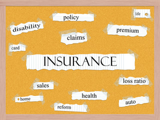Insurance Corkboard Word Concept