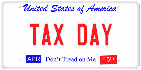 Tax Day License Plate