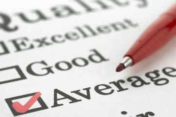 Quality Excellent Good Average Fair Poor check boxes
