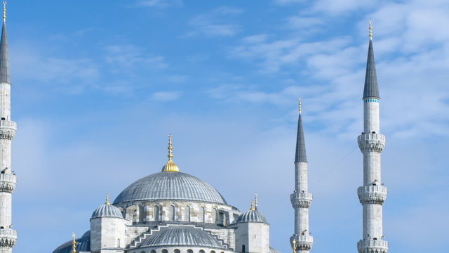 Sultan Ahmed (Blue) Mosque time-lapse. Istanbul, Turkey. Zooming