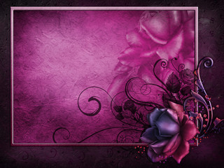 Różowa ramka z kwiatami