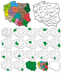 Poland Province Borders - Layers ON or OFF