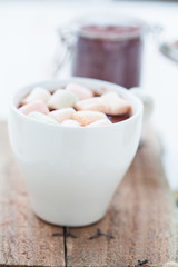 Hot chocolate and marshmallows