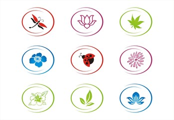 abstract nature icons, Eco friendly business logo design