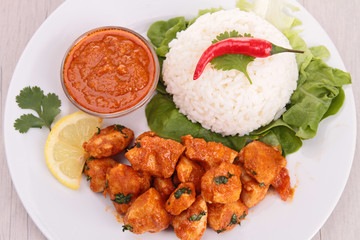chicken cooked with red curry