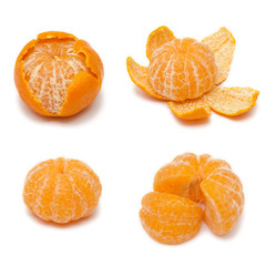 Orange mandarin or tangerine fruit isolated on white background