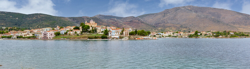 Fototapeta na wymiar Panorama of the picturesque town of Galaxidi, Phocis, Greece