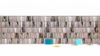 Muurstickers Vinyl Schallplattensammlung Platten © Gunnar Assmy