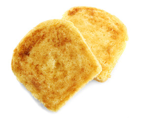 White bread toast, isolated on white