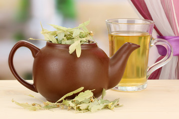 Dried herbs in teapot