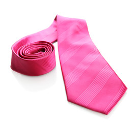 pink tie isolated on white