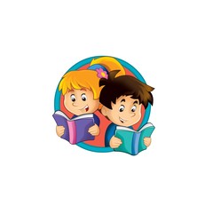 The illustration of the kids - smiling faces