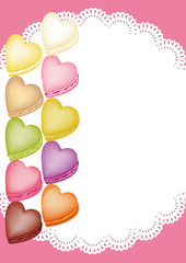 Colorful Macarons Shape Of Heart