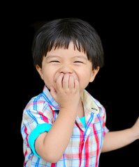 little boy laughing