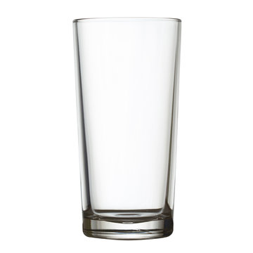 tall empty glass isolated on white clipping path included