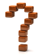Question mark made of orange cubes