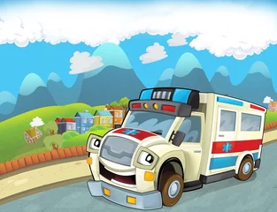Gordijnen De spoedeisende hulp - de ambulance © honeyflavour