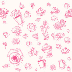 Coffee and sweets pattern