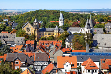Blick auf Goslar mit Ratsgymnasium, Deutschland