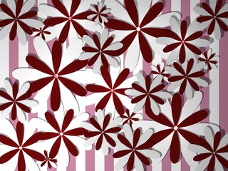 Daisies on a striped background