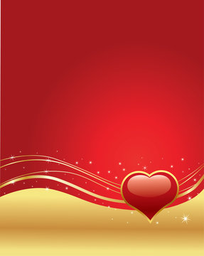 valentine day background with red heart
