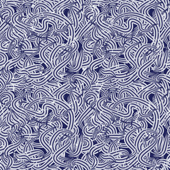 Seamless abstract hand-drawn wallpaper with waves. Grunge style