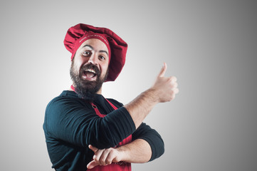 happy bearded chubby chef