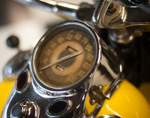 Fototapeta na wymiar soft focus, speedometer, vintage motorcycle