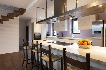 modern loft, view of the kitchen