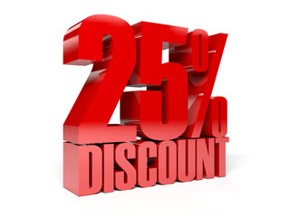 25 percent discount. Concept 3D illustration.