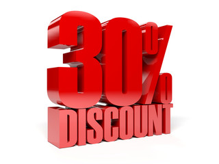 30 percent discount. Concept 3D illustration.