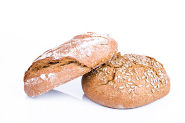 Group of bread isolated.