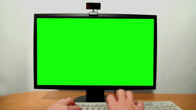 Green screen monitor and keyboard